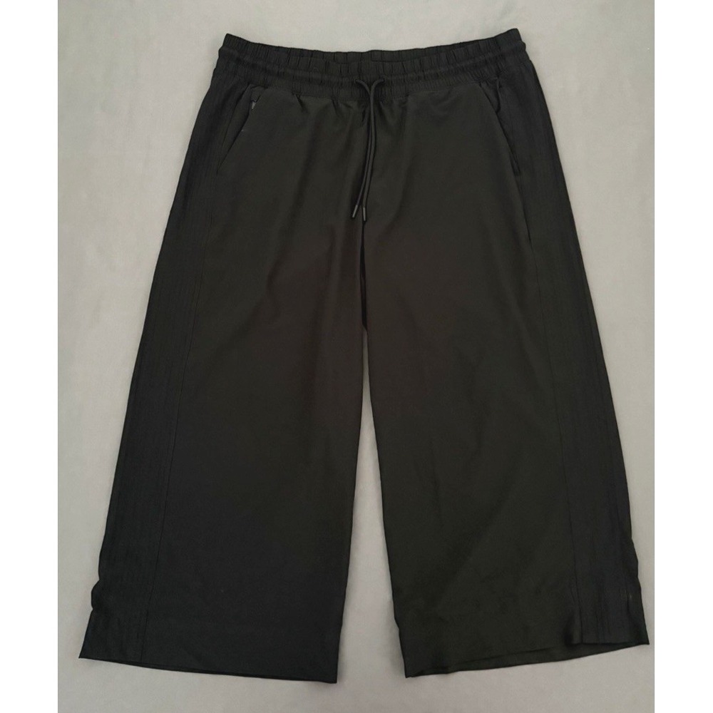Athleta Brooklyn Wide Leg Crop Pants Womens Size 16 Black 657598-00 Athletic